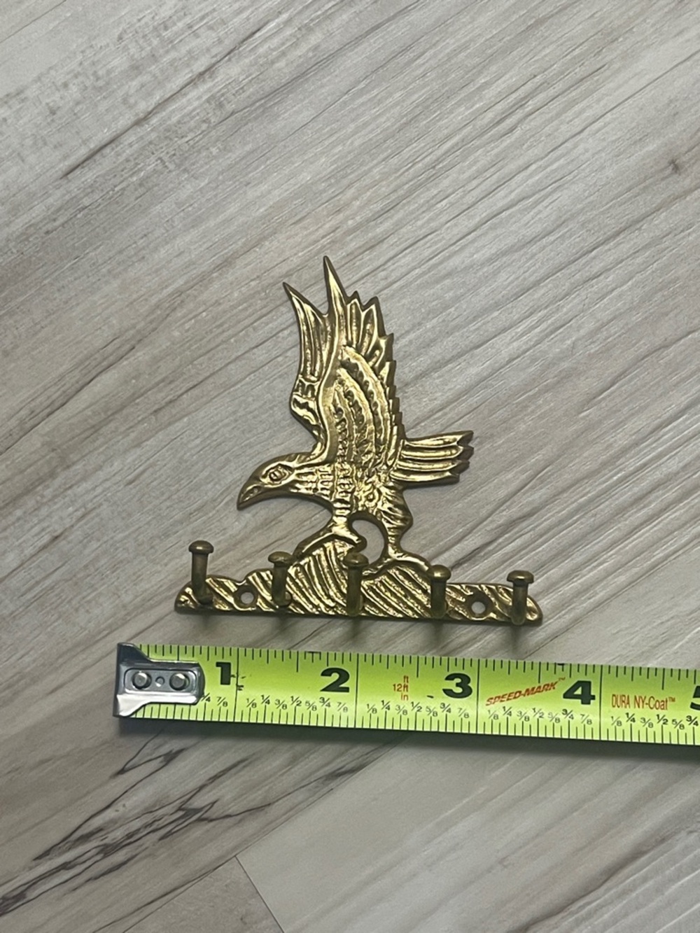 Brass Eagle Wall Hook Rack - 4 Pegs